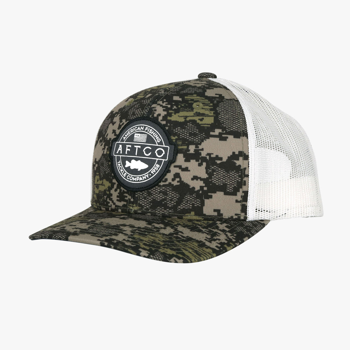Mens AFTCO Bass Patch Trucker Hat