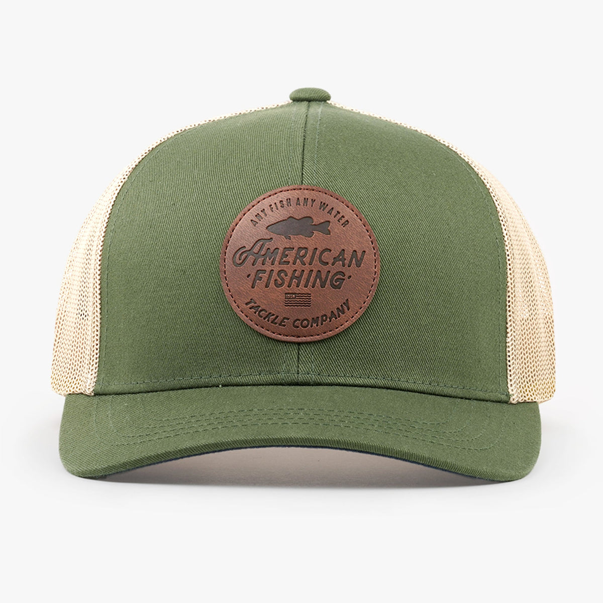 Mens AFTCO Lemonade Leather Trucker Hat