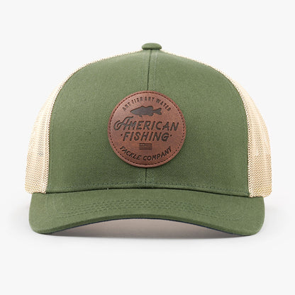 Mens AFTCO Lemonade Leather Trucker Hat