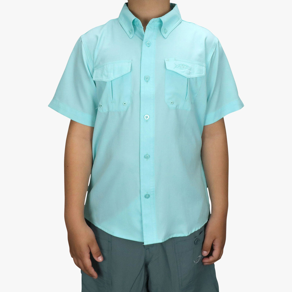 Kids|Mens AFTCO Youth Rangle Short Sleeve Woven Tech Tees