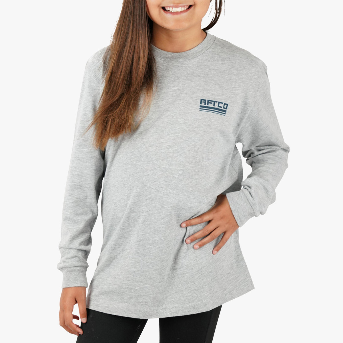 Kids|Mens AFTCO Youth Peaks LS Fishing T-Shirt For Kids
