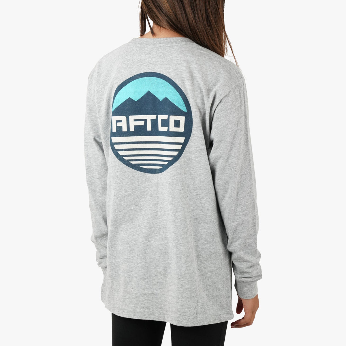 Kids|Mens AFTCO Youth Peaks LS Fishing T-Shirt For Kids