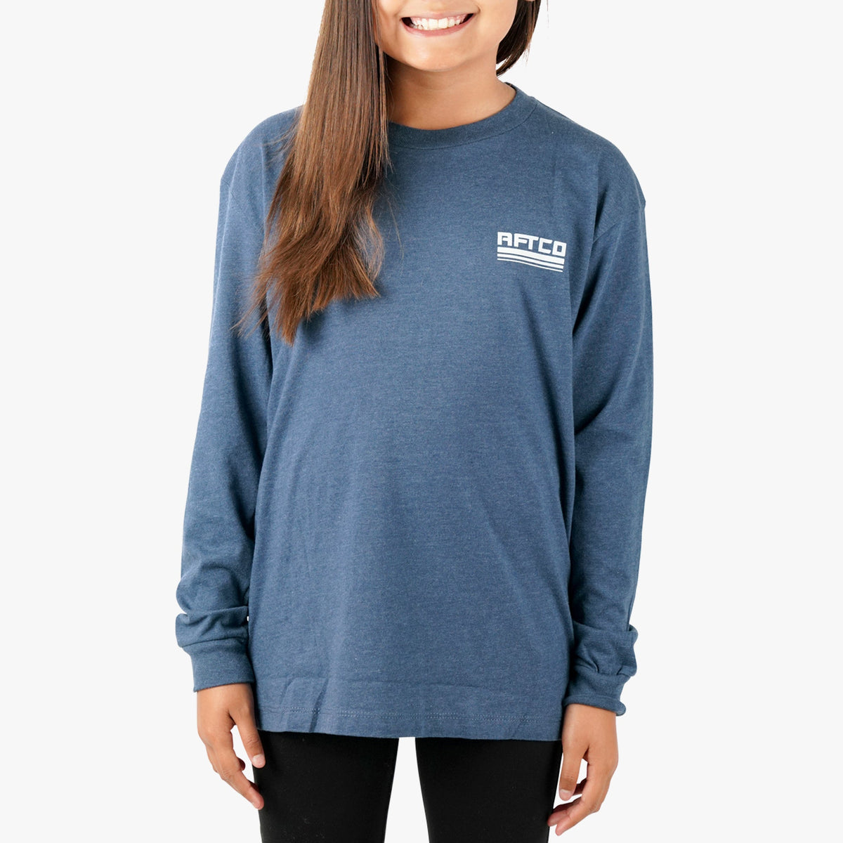 Kids|Mens AFTCO Youth Peaks LS Fishing T-Shirt For Kids