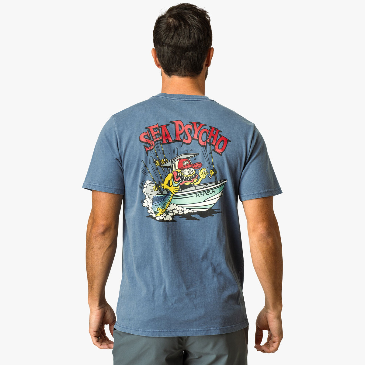 Mens AFTCO Sea Psycho Short Sleeve Fishing T-Shirt