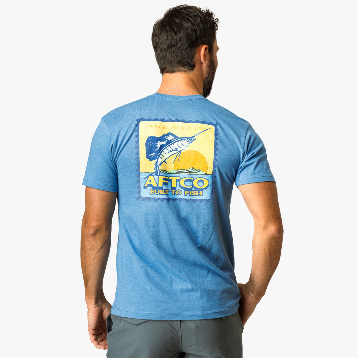Mens AFTCO Greetings Short Sleeve Men's Fishing T-Shirt