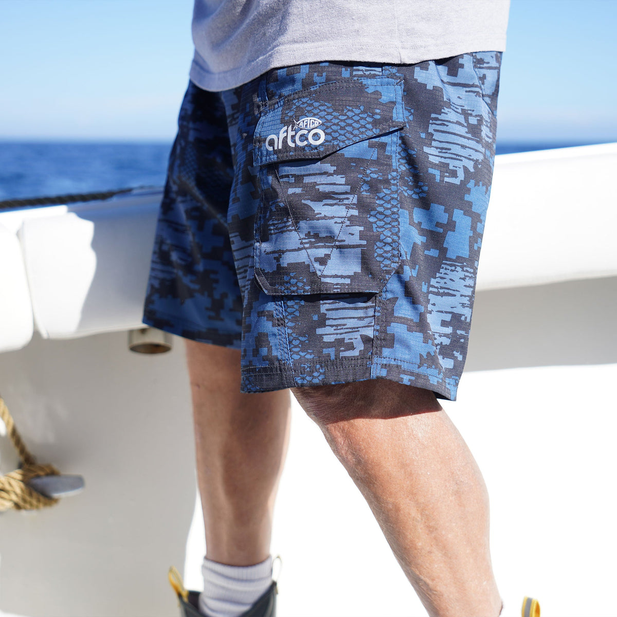 Mens AFTCO Tactical Camo Fishing Shorts - AFTCO