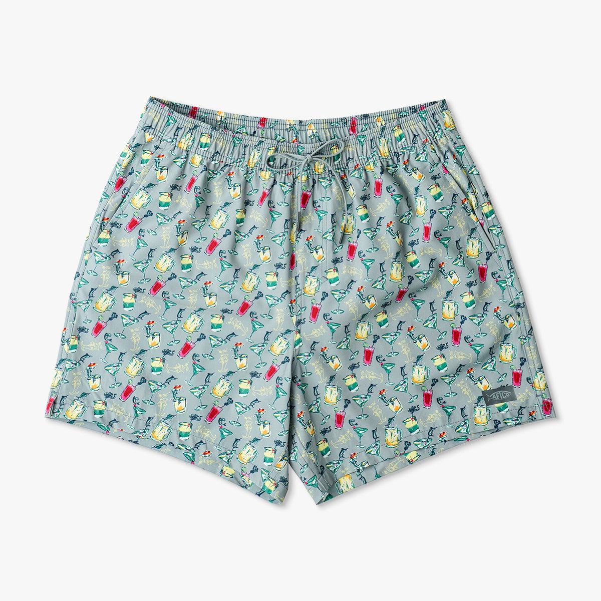 Mens AFTCO Strike Printed Swim Trunks