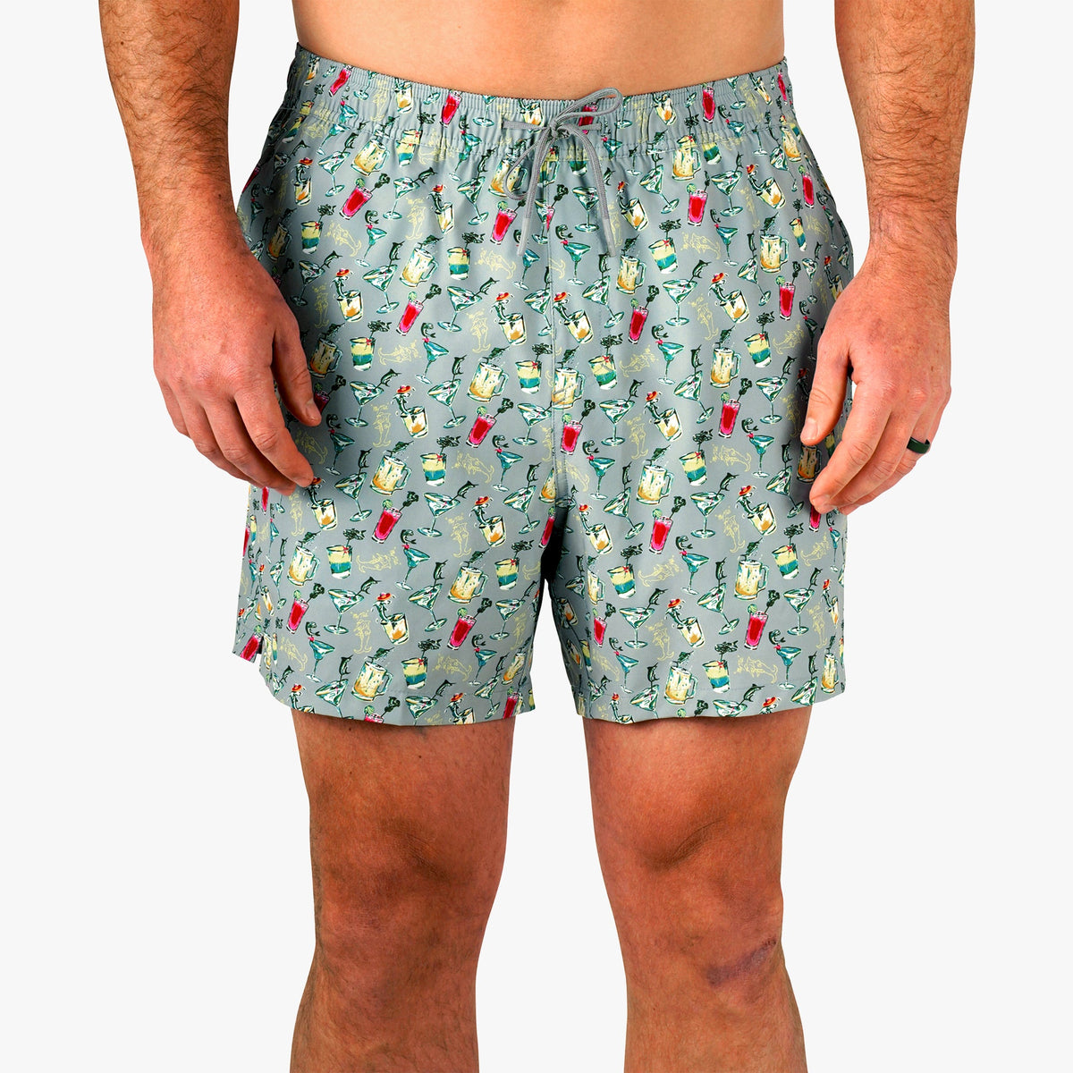 Mens AFTCO Strike Printed Swim Trunks