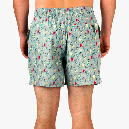 Mens AFTCO Strike Printed Swim Trunks