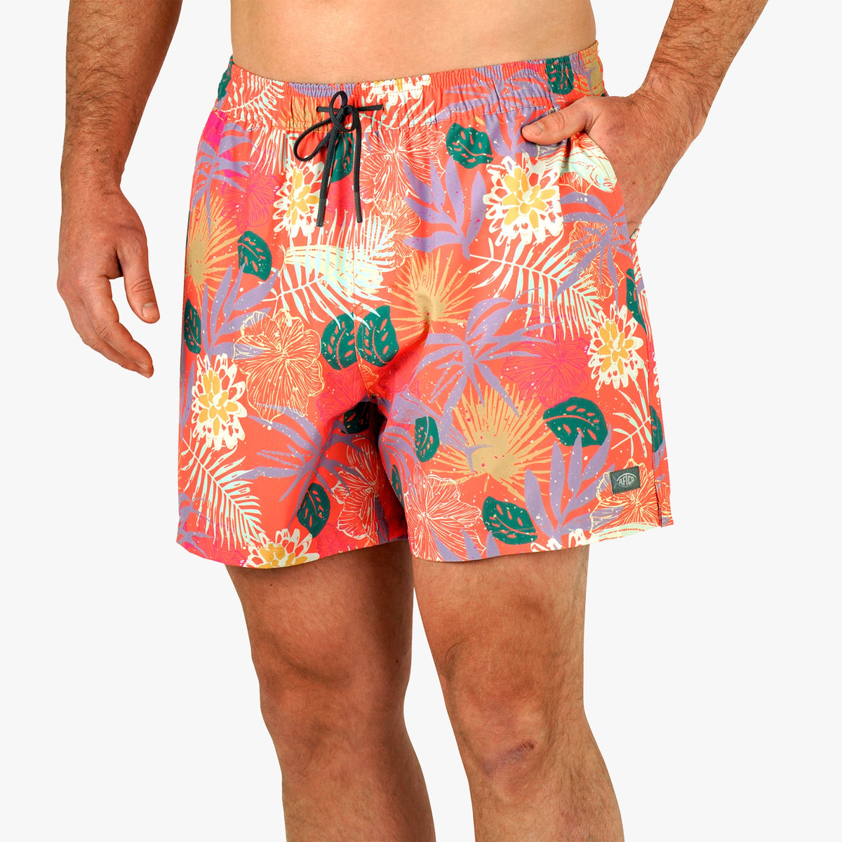 Mens AFTCO Strike Printed Swim Trunks