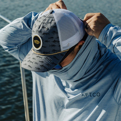 Mens AFTCO Big 3 Fishing Trucker Hat