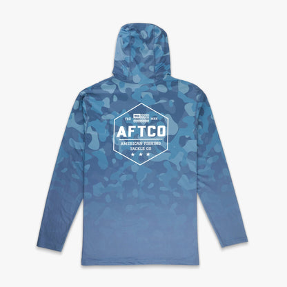 Mens AFTCO OG Camo UVX LS Hooded Fishing Shirt
