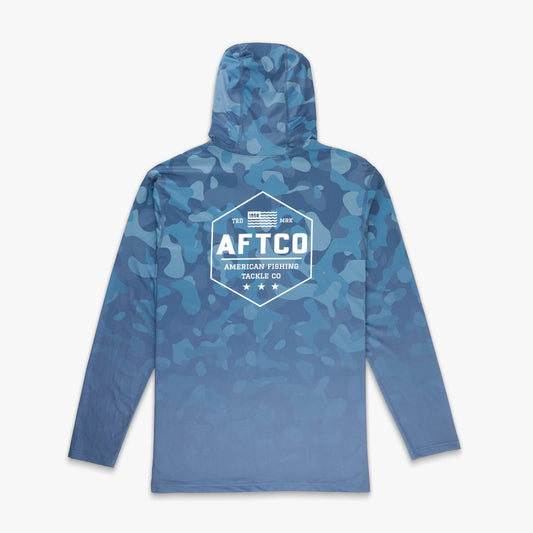 Mens AFTCO OG Camo UVX LS Hooded Fishing Shirt
