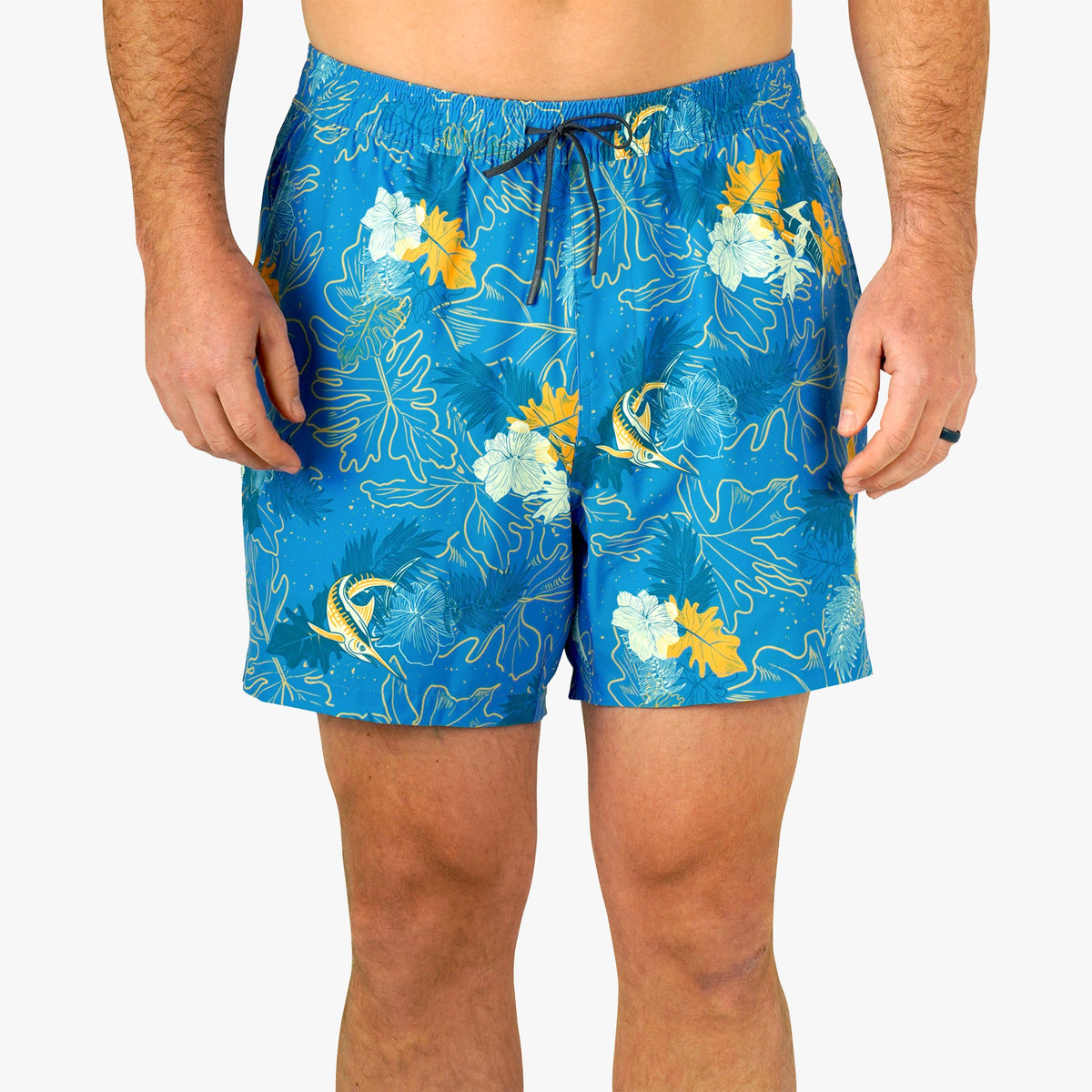 Mens AFTCO Strike Printed Swim Trunks