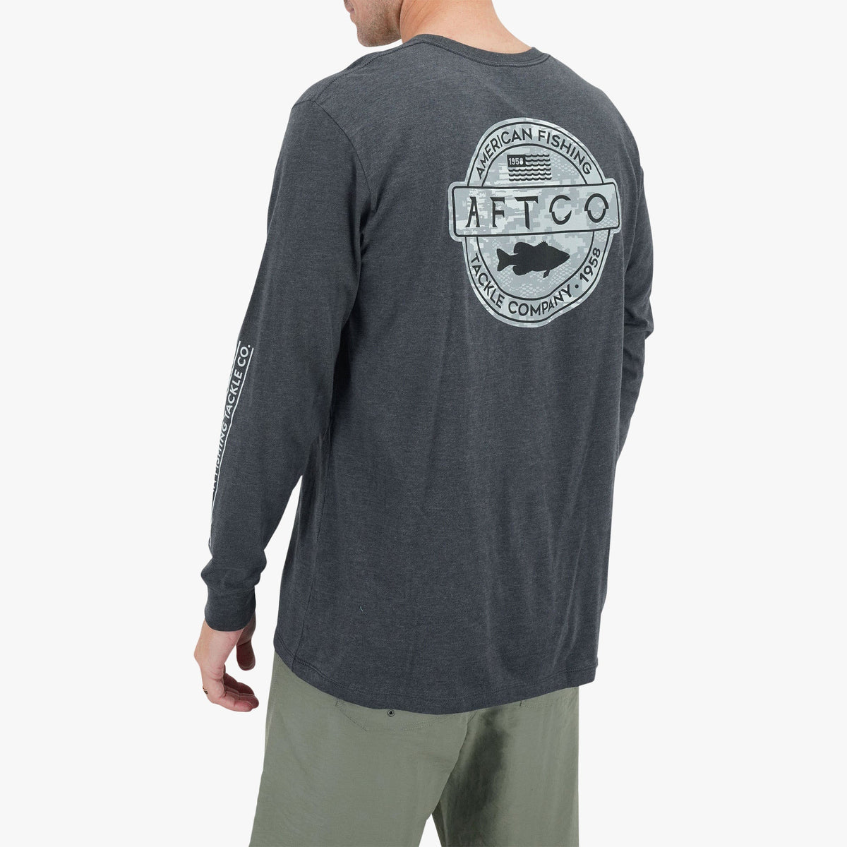 Mens AFTCO Bass Patch LS T-Shirt