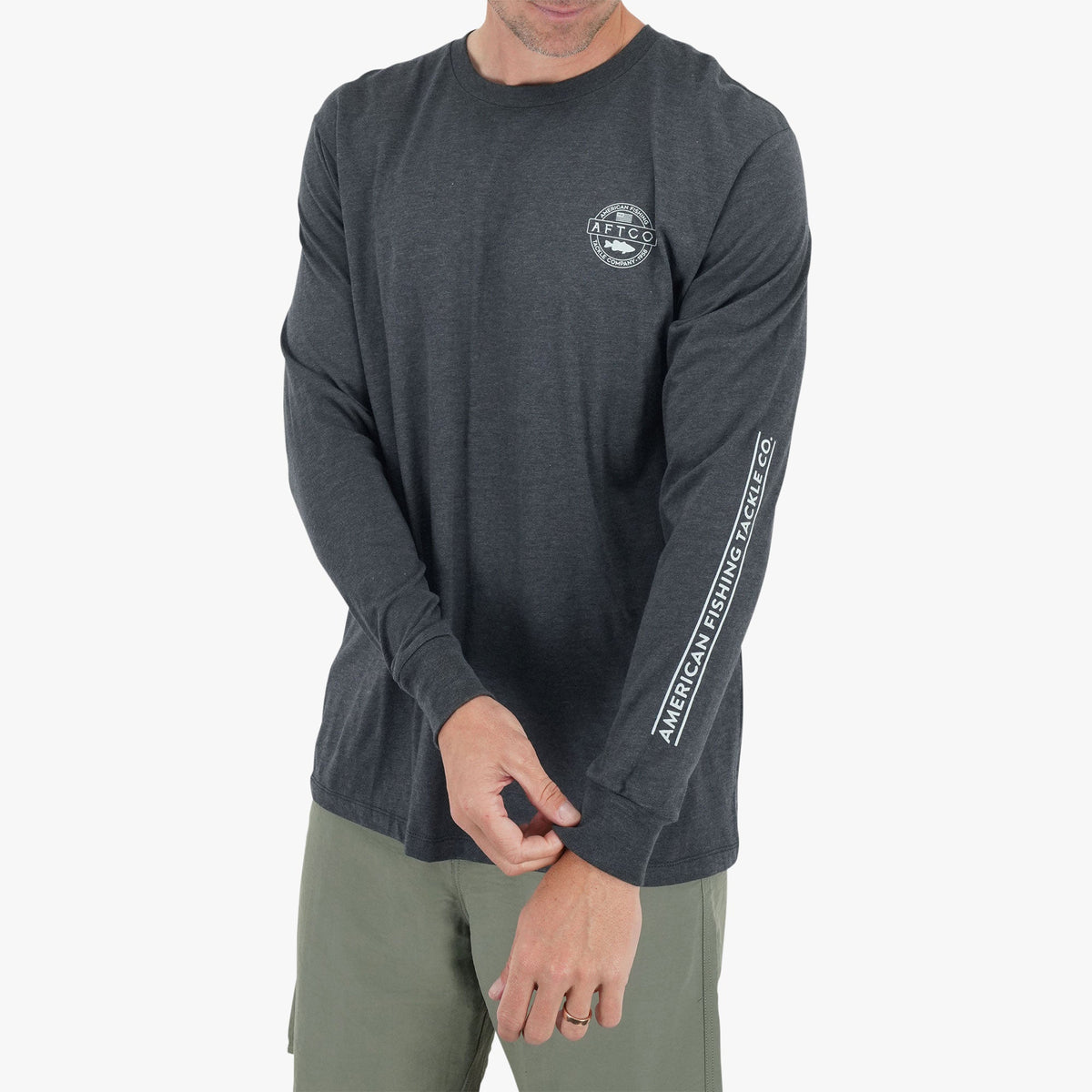 Mens AFTCO Bass Patch LS T-Shirt