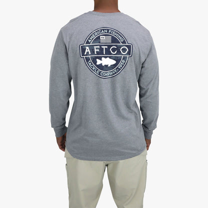 Mens AFTCO Bass Patch LS T-Shirt