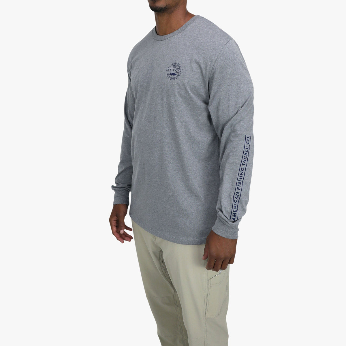 Mens AFTCO Bass Patch LS T-Shirt
