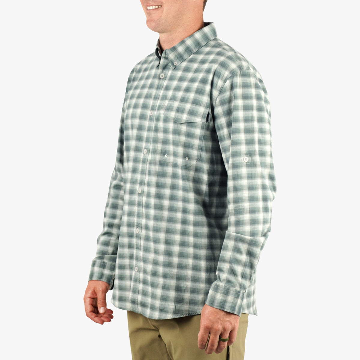 Mens AFTCO Portside LS Button Down Fishing Shirt