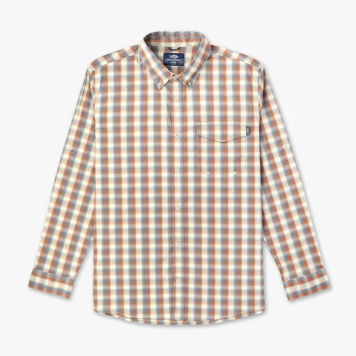 Mens AFTCO Portside LS Button Down Fishing Shirt