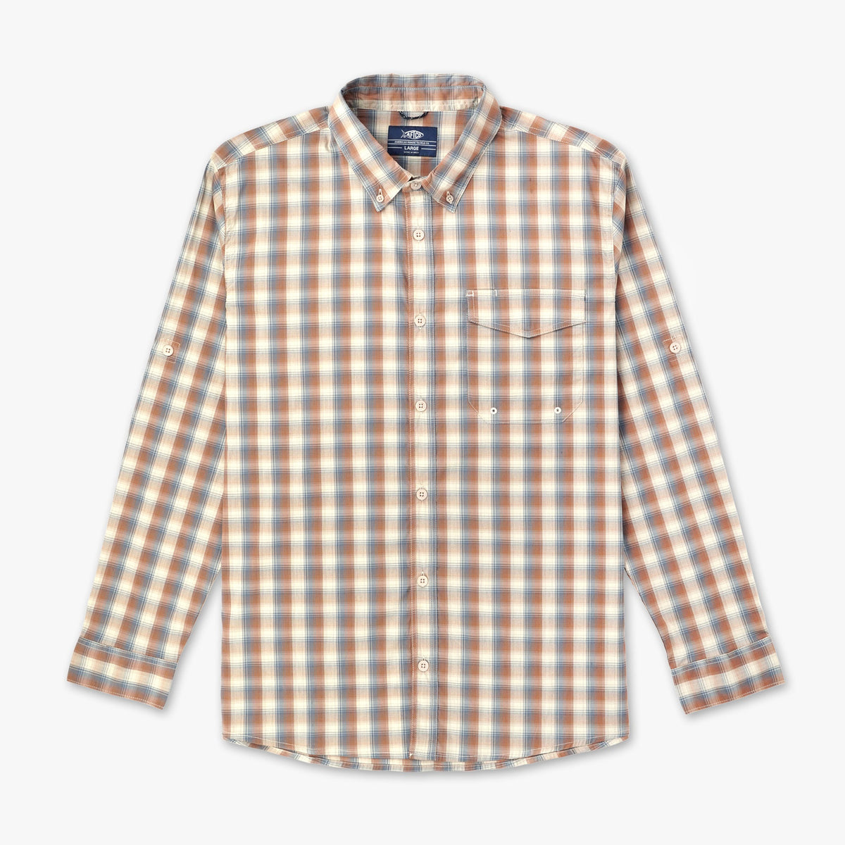 Mens AFTCO Portside LS Button Down Fishing Shirt