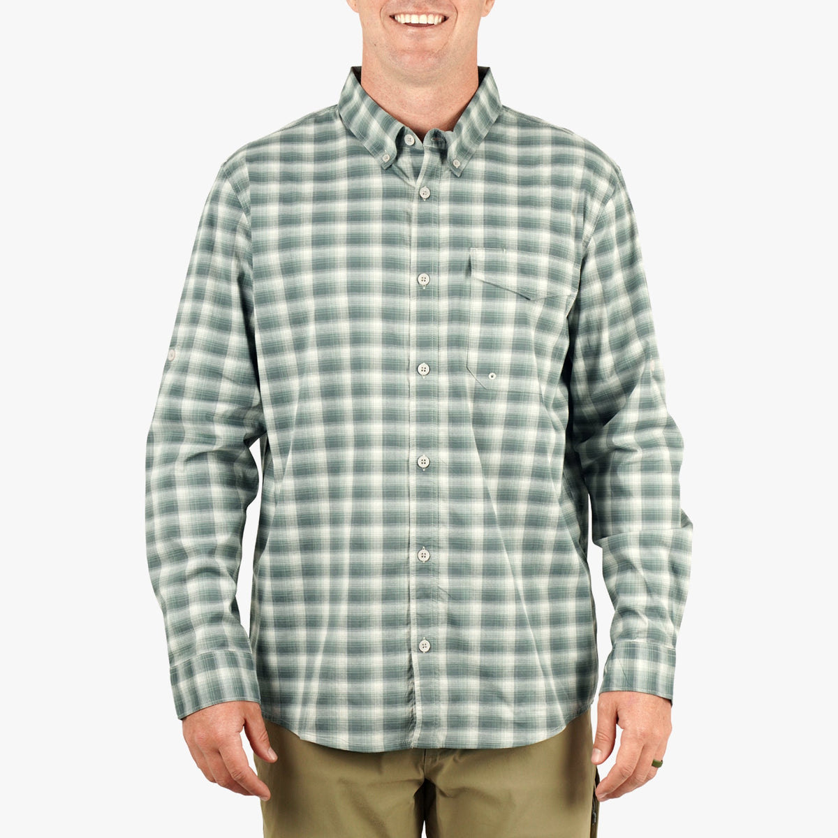Mens AFTCO Portside LS Button Down Fishing Shirt