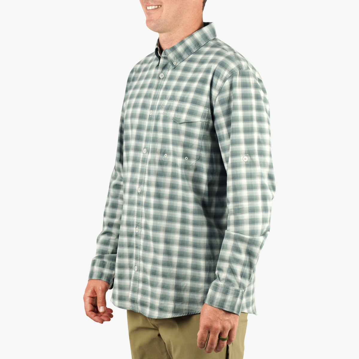 Mens AFTCO Portside LS Button Down Fishing Shirt
