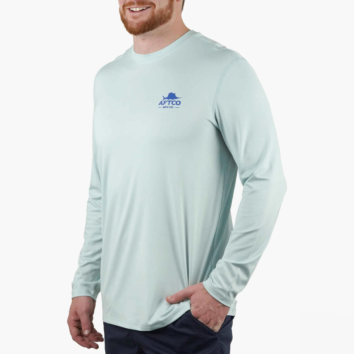 Mens AFTCO Summertime UVX LS Sun Protection Fishing Shirt