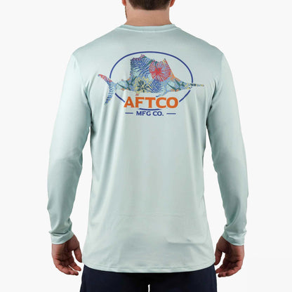 Mens AFTCO Summertime UVX LS Sun Protection Fishing Shirt