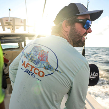 Mens AFTCO Summertime UVX LS Sun Protection Fishing Shirt
