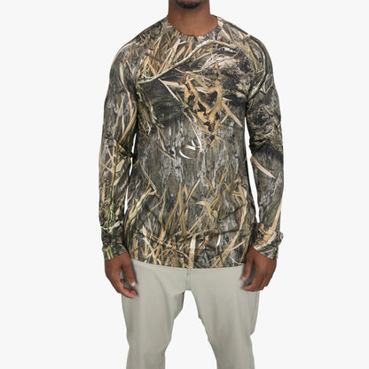 Mens AFTCO Mossy Oak® Camo LS Performance Shirt