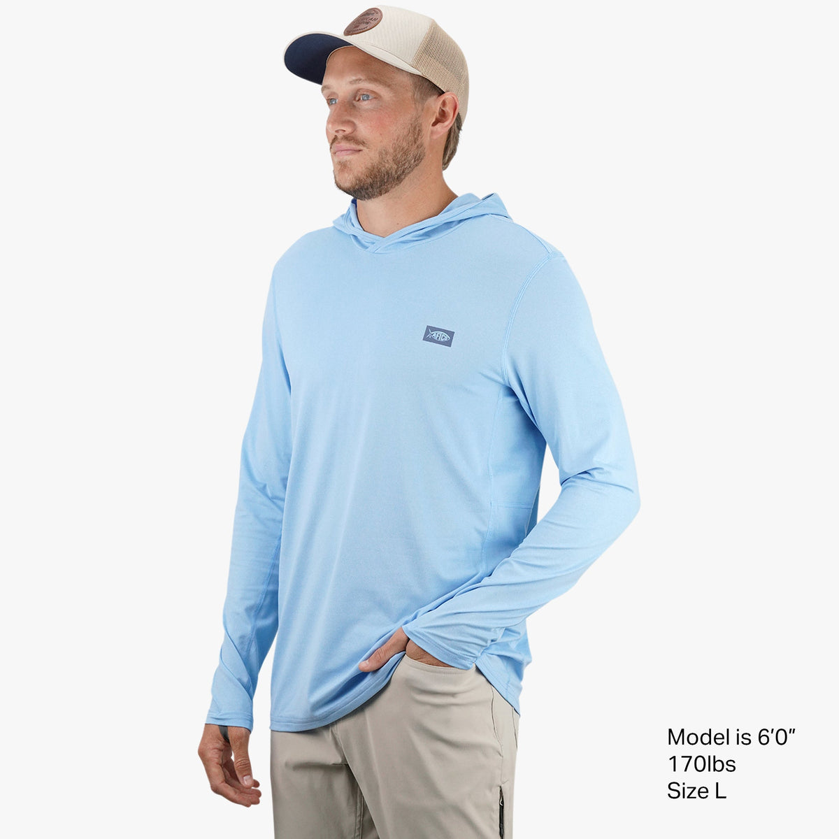 Mens AFTCO Air O Mesh Hooded Fishing Shirt