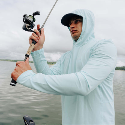 Mens AFTCO Air O Mesh Hooded Fishing Shirt