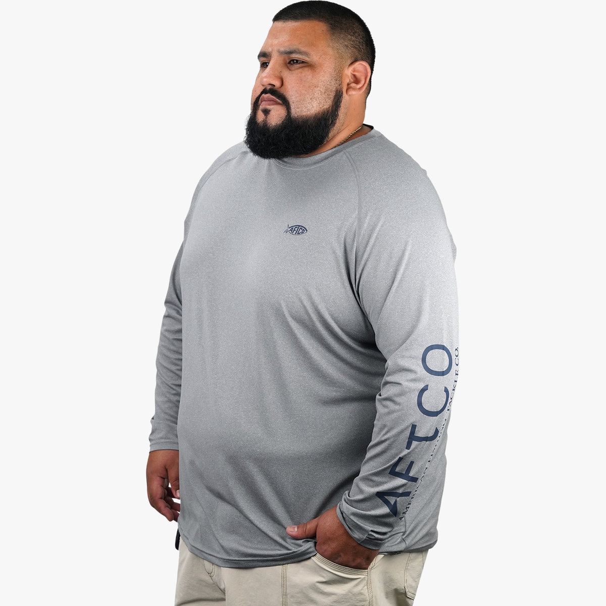 Mens AFTCO Big Guy Samurai LS Performance Shirt