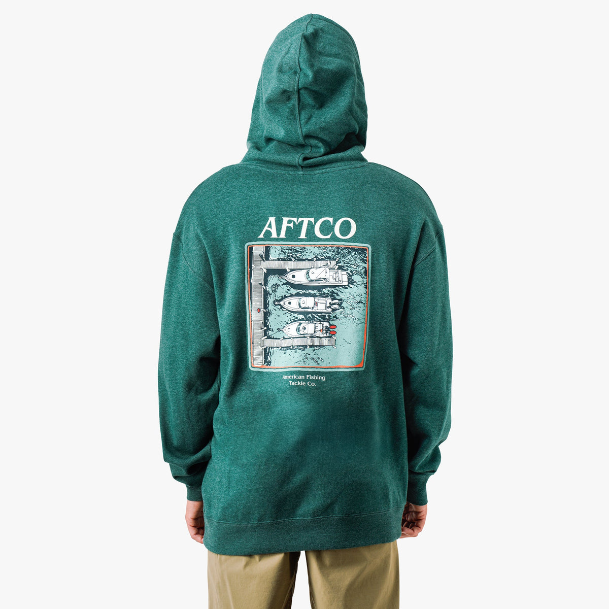 Mens AFTCO Docked Mens Pullover Sweatshirt Hoodie