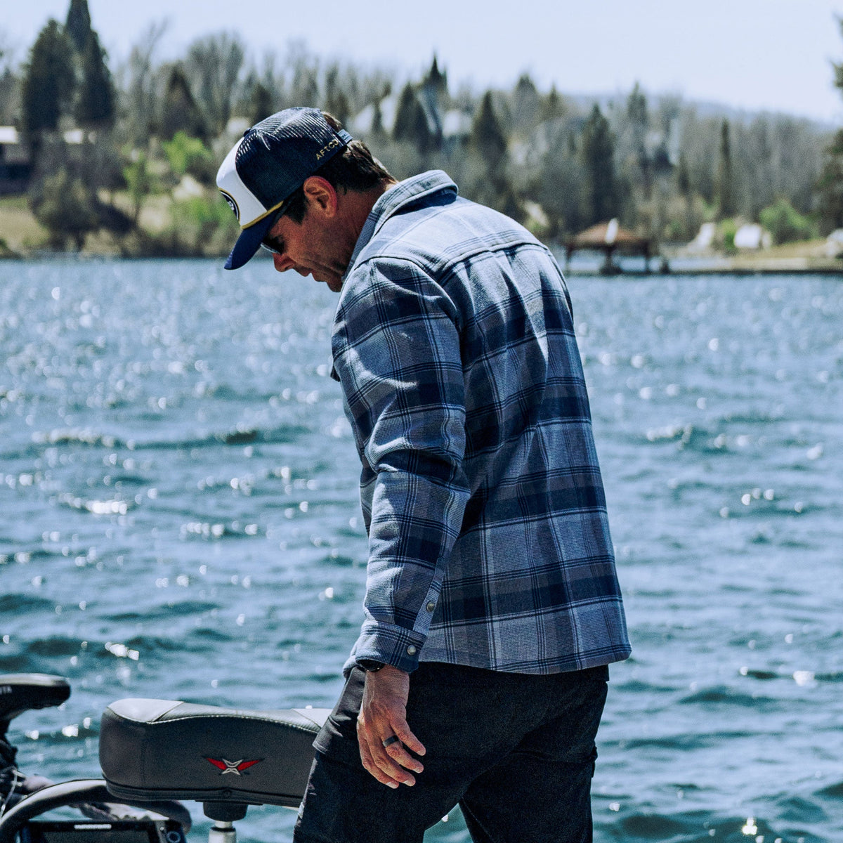 Mens AFTCO Stout Button Up Flannel Shacket