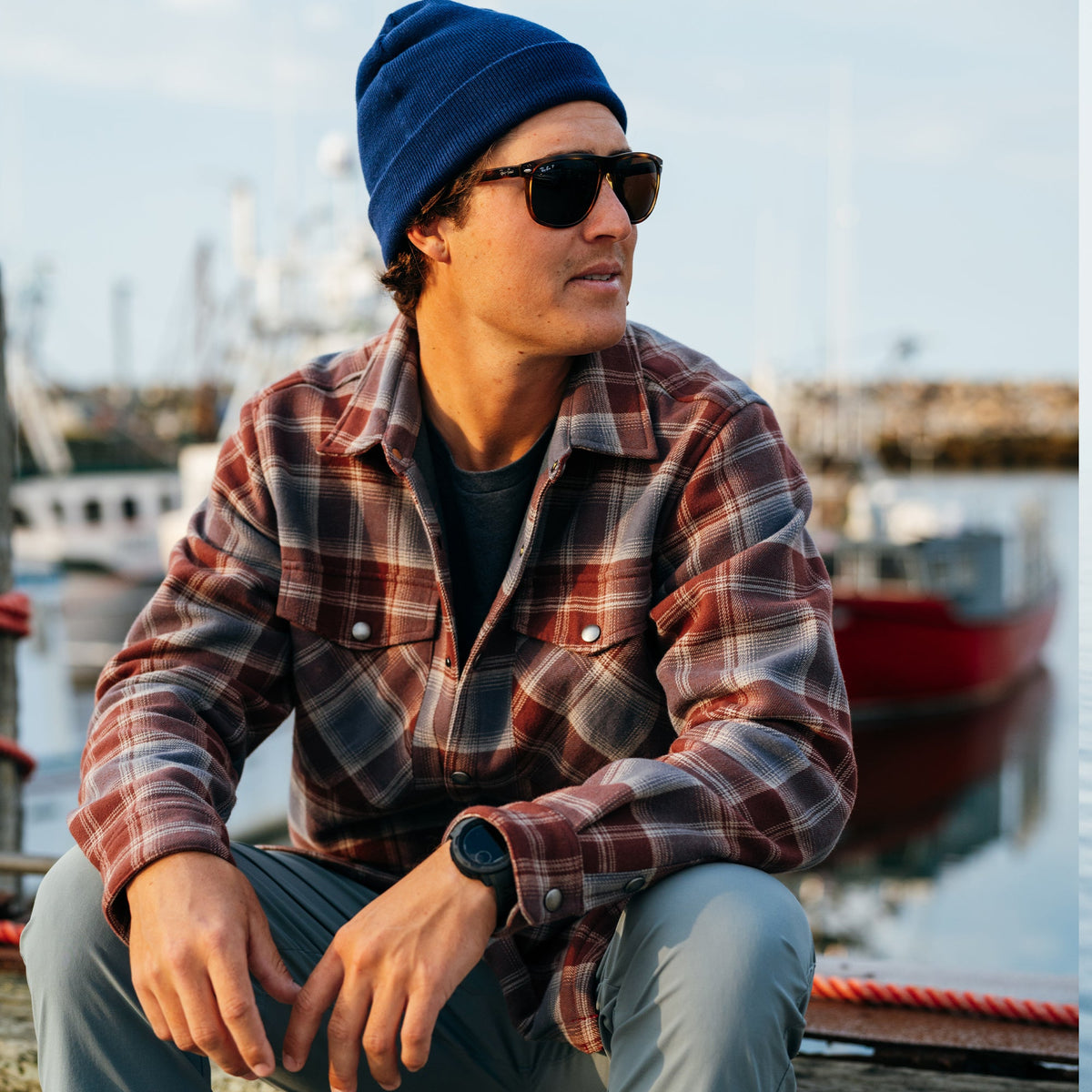 Mens AFTCO Stout Button Up Flannel Shacket