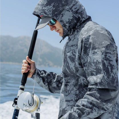 Mens AFTCO Crossing Printed Camo Fishing Jacket