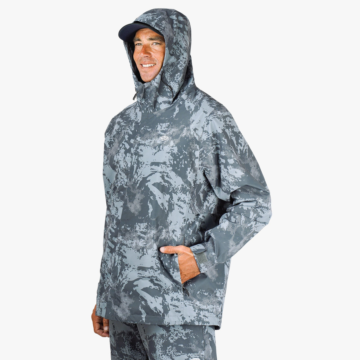 Mens AFTCO Crossing Printed Camo Fishing Jacket