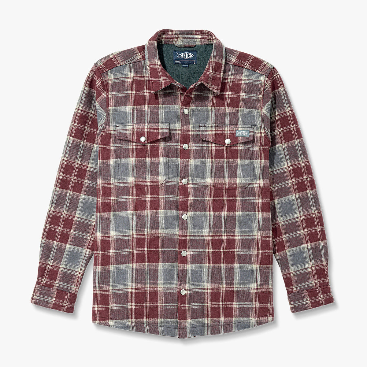 Mens AFTCO Stout Button Up Flannel Shacket