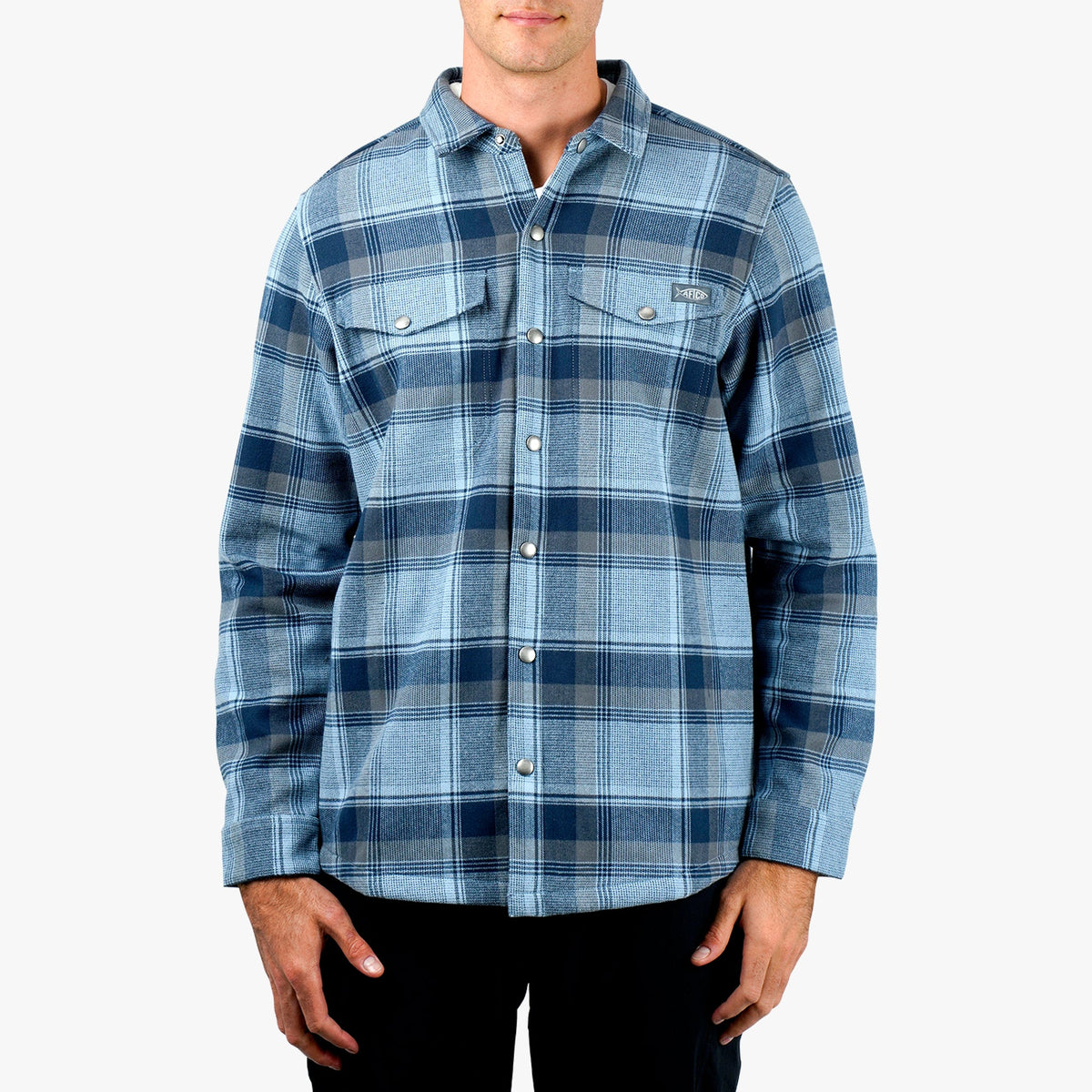 Mens AFTCO Stout Button Up Flannel Shacket