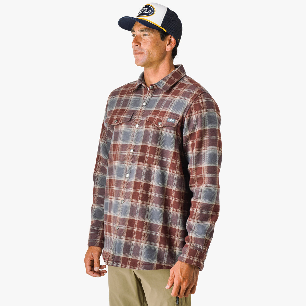 Mens AFTCO Stout Button Up Flannel Shacket