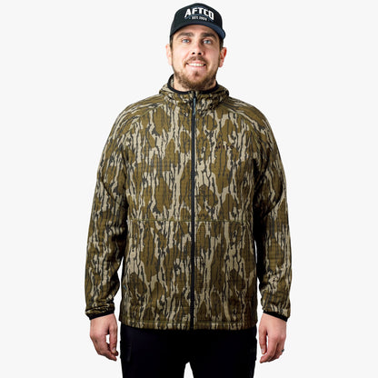 Mens AFTCO ArmourLoft Mossy Oak Full Zip Fishing Hoodie