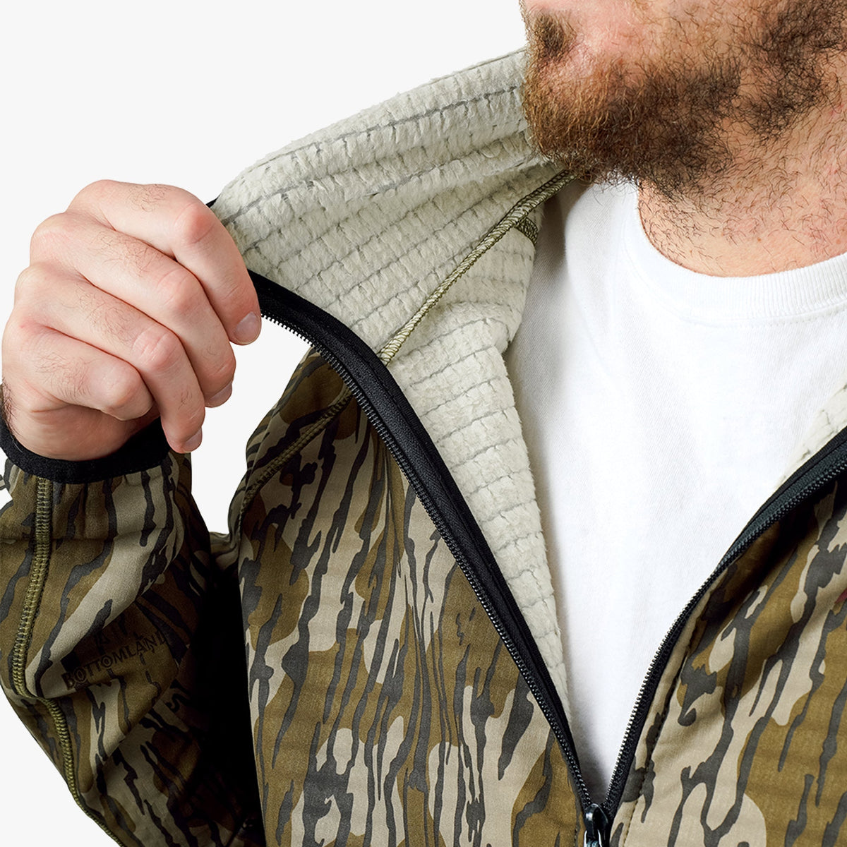 Mens AFTCO ArmourLoft Mossy Oak Full Zip Fishing Hoodie