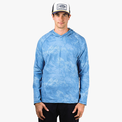 Mens AFTCO Coastal Layer Printed Camo Fishing Hoodie