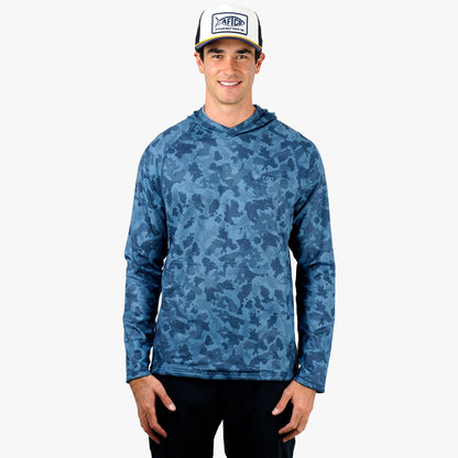 Mens AFTCO Coastal Layer Printed Camo Fishing Hoodie