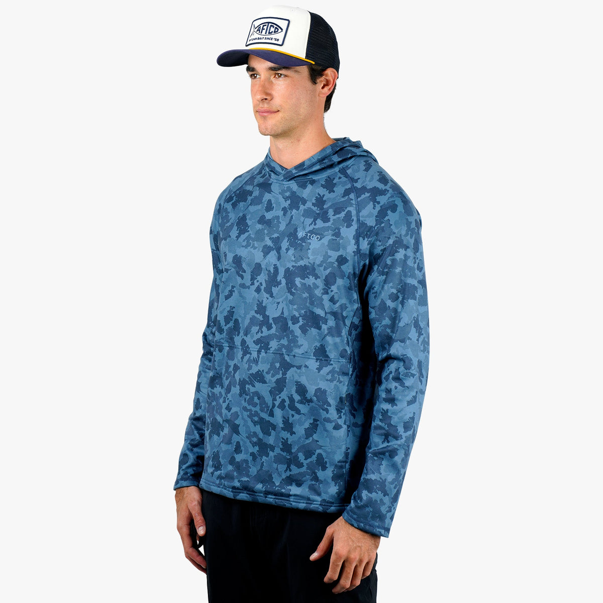 Mens AFTCO Coastal Layer Printed Camo Fishing Hoodie