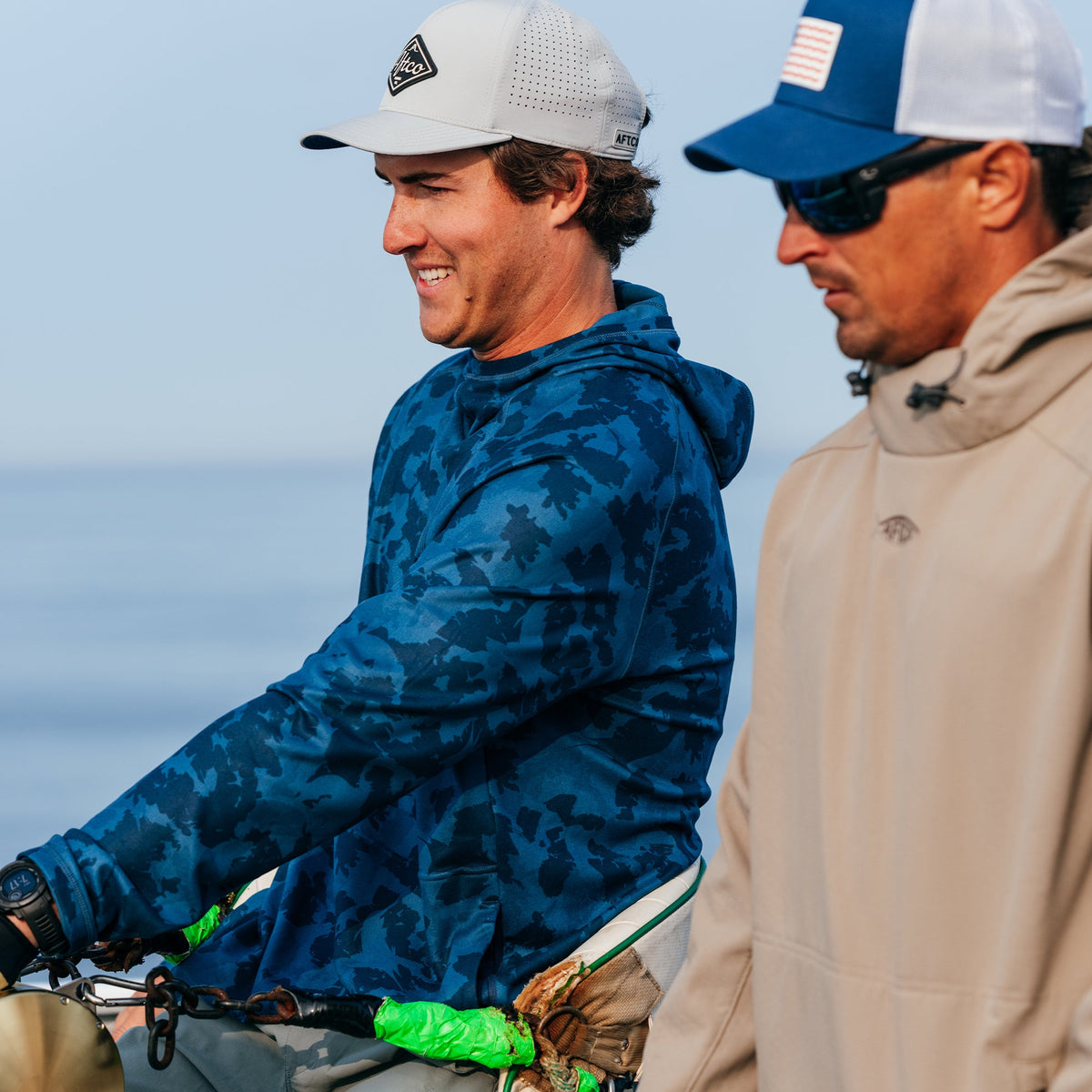 Mens AFTCO Coastal Layer Printed Camo Fishing Hoodie