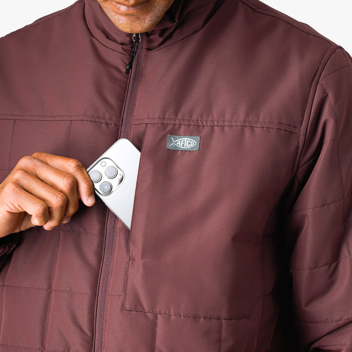 Mens AFTCO Crosswind Insulated Fishing Puffer Jacket