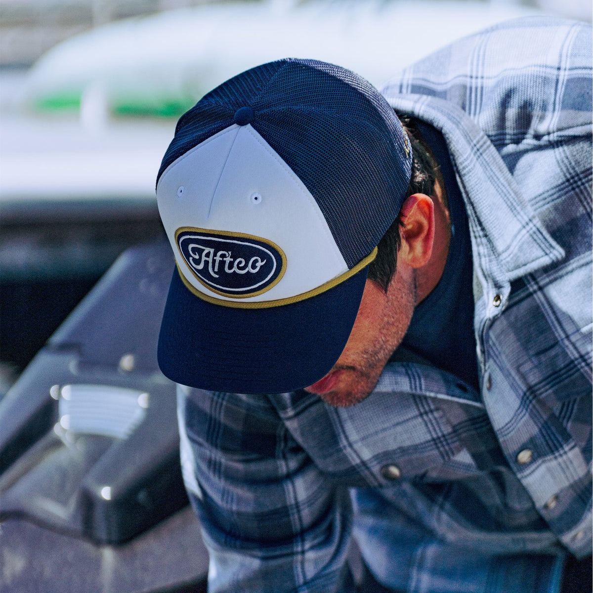 Mens AFTCO Powerboat Trucker Fishing Snapback Hat
